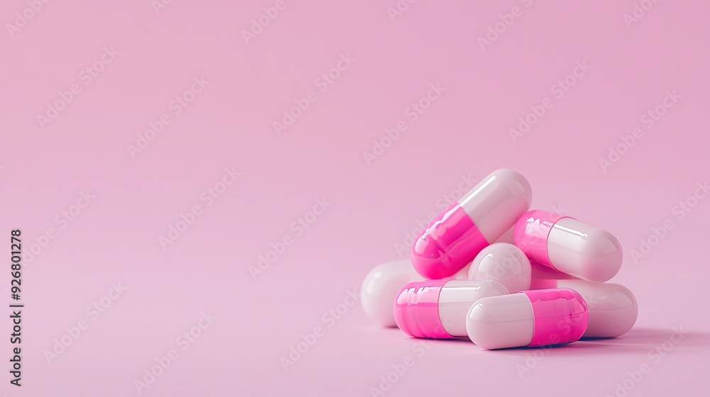 Colorful Stack of Medication Pills Displayed Colorful Stack of Medication Pills Displayed