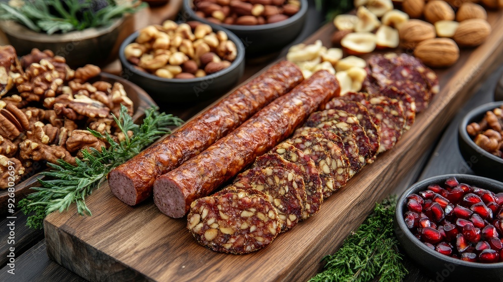 A range of naturally dried fruit pulp from Turkey flavored with walnut, peanut, and sausage. Turkish cuisine in the form of sweet dishes. nearby ingredients like peanuts, walnuts, and pomegranates. A range of naturally dried fruit pulp from Turkey flavored with walnut, peanut, and sausage. Turkish cuisine in the form of sweet dishes. nearby ingredients like peanuts, walnuts, and pomegranates.