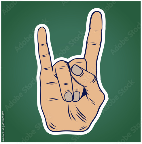 Rock on concert gig hand gesture vector. Hardcore, heavy metal, music, punk sign concept. vector illustration symbol