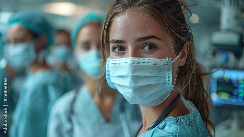 Portrait, Confident Female Surgeon, Surgical Mask, Medical Team, Operating Room, Healthcare Portrait, Confident Female Surgeon, Surgical Mask, Medical Team, Operating Room, Healthcare