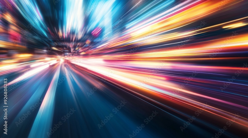 Panoramic high speed technology concept, light abstract background Panoramic high speed technology concept, light abstract background