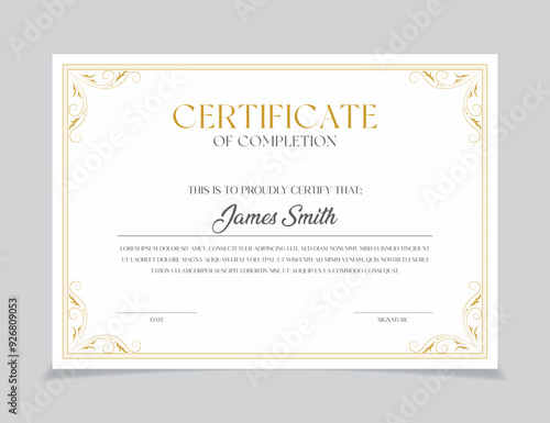 certificate template Vector blank design. diploma certificates, Business, Training Achievement Appreciation template.