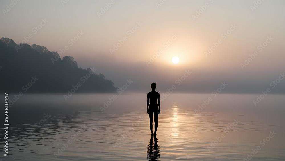 Serene Silhouettes and Ethereal Waterscapes in Cinematic Illustrations with Generative AI Serene Silhouettes and Ethereal Waterscapes in Cinematic Illustrations with Generative AI