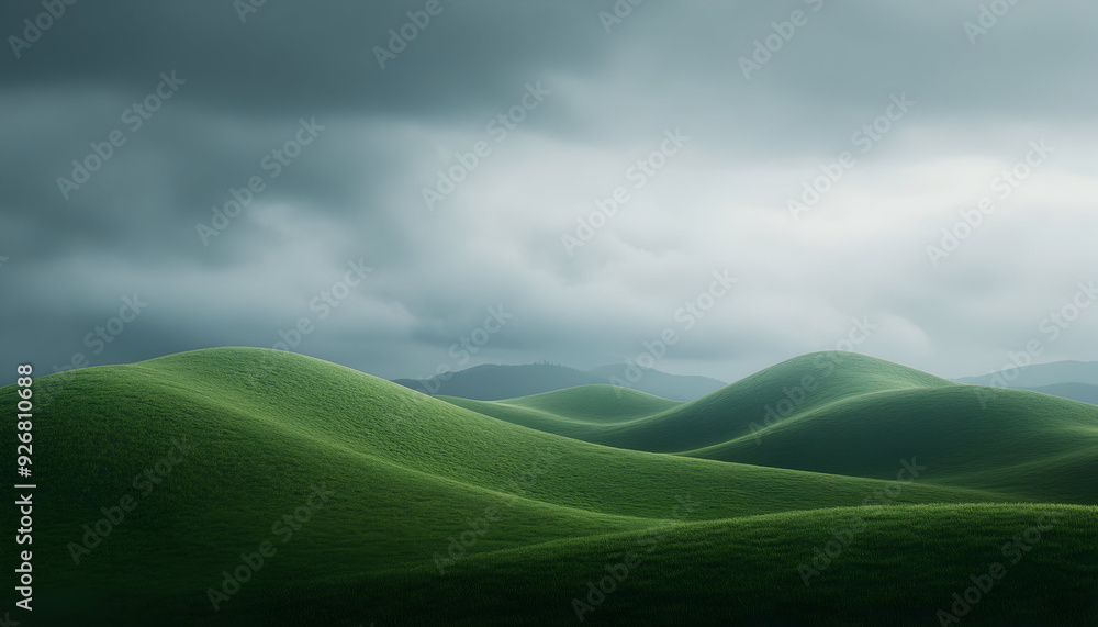 Rolling Green Hills Under A Moody Sky, ultra-realistic, high resolution, Rolling Green Hills Under A Moody Sky, ultra-realistic, high resolution,