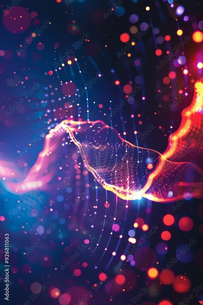 Dynamic line wave representing music sound, featuring audio frequency ...