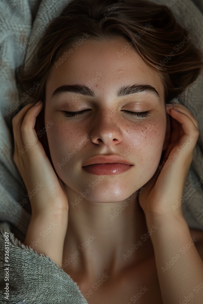 Young woman enjoying a soothing massage at a spa salon, deeply immersed in relaxation rejuvenation Young woman enjoying a soothing massage at a spa salon, deeply immersed in relaxation rejuvenation