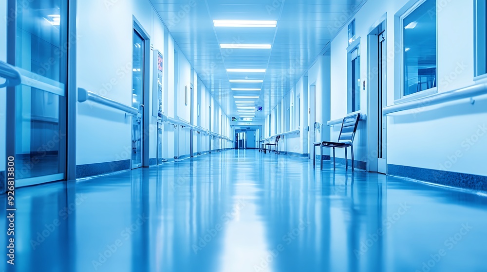 Obraz premium Hospital with a Clear Sign Indicating Different Medical Departments
