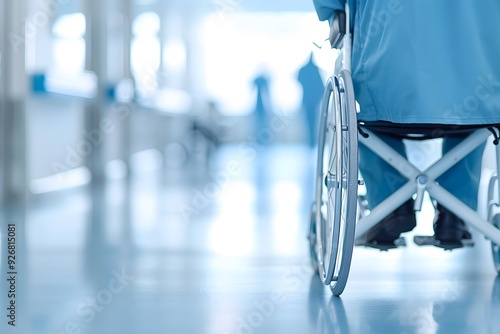 wheelchair in hospital corridor