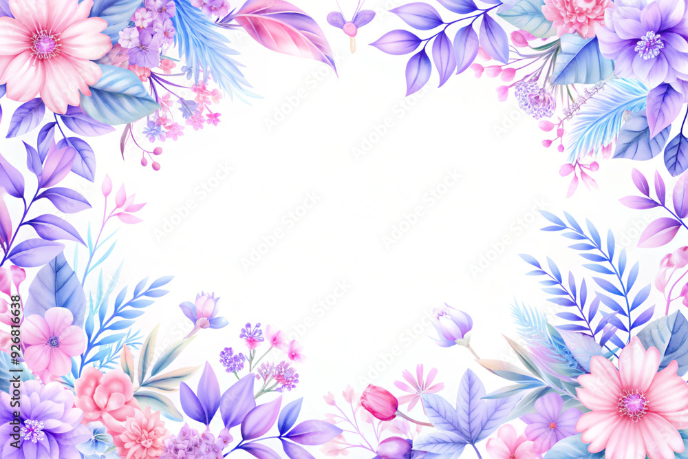 Flowers on a white background with copy space, AI Generation Flowers on a white background with copy space, AI Generation