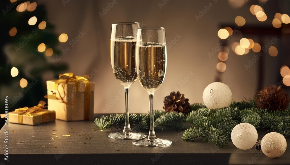 Flûtes de Champagne pour les Fêtes de Noël