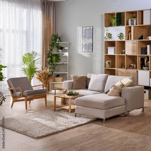 Obraz na płótnie Intérieur Moderne avec Vue Panoramique w salonie
