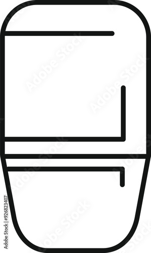 Simple line icon of a modern high speed train arriving at the station