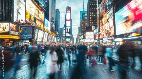 Time Square NYC Blurred Motion.