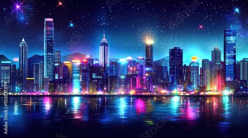 Vibrant Cityscape at Night.