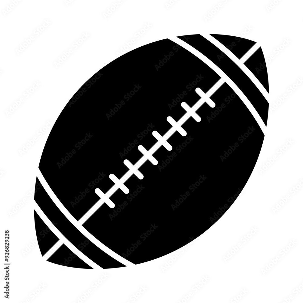 Rugby, american football ball glyph solid icon Rugby, american football ball glyph solid icon