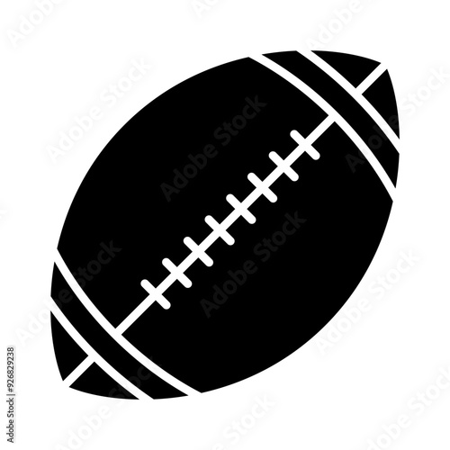 Rugby, american football ball glyph solid icon