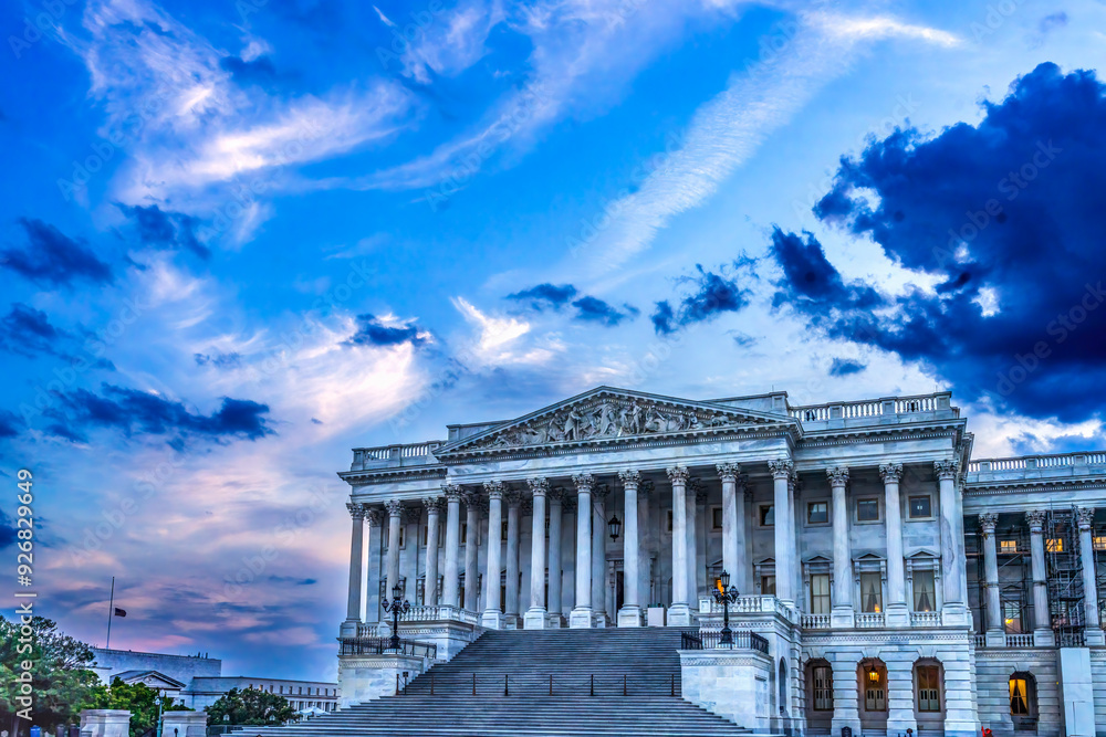 Fototapeta premium House of Representatives Sunset US Capitol Noth Side Washington DC