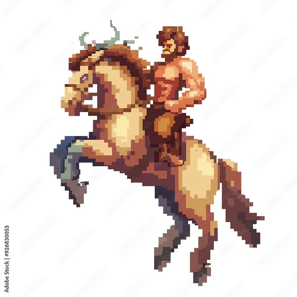 Fototapeta premium Centaurs8-bit fantasy animal cartoon isolated whitebackground