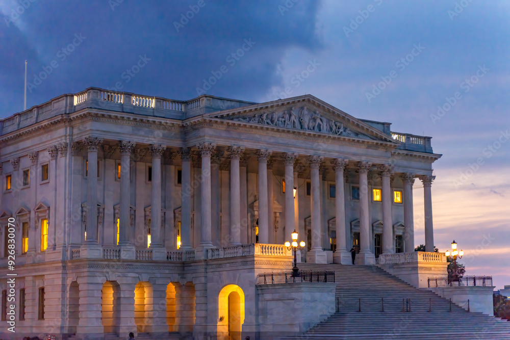 Fototapeta premium Senate Sunset US Capitol Noth Side Washington DC