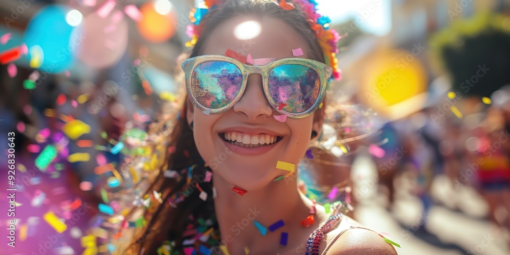 Joyful Woman Celebrating with Confetti created by ai Joyful Woman Celebrating with Confetti created by ai