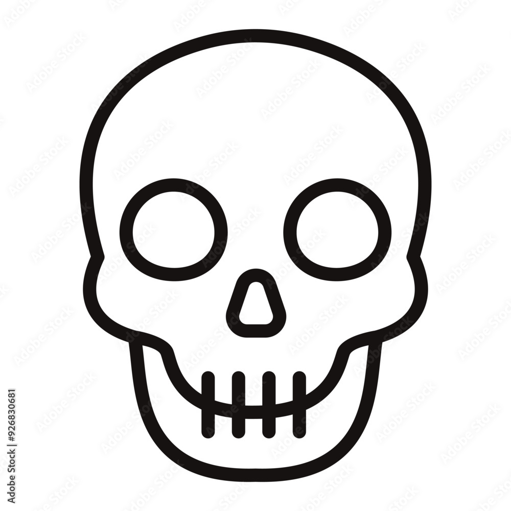 The linear skull icon. The Halloween holiday. The linear skull icon. The Halloween holiday.