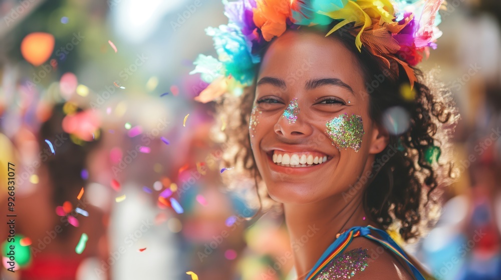 Joyful Woman Celebrating with Confetti created by ai Joyful Woman Celebrating with Confetti created by ai