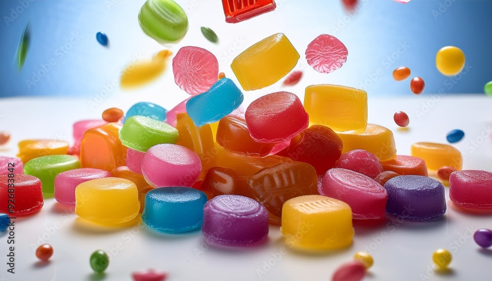 A variety of candies in all colors and flavors A variety of candies in all colors and flavors