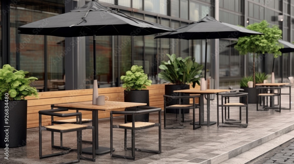 Fototapeta premium Outdoor Cafe Patio Design