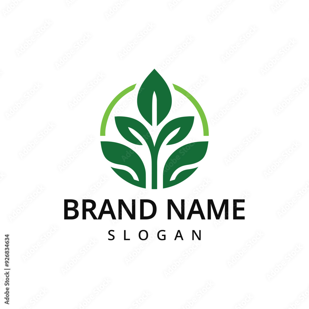 Garden logo template farm logo using plant illustration Garden logo template farm logo using plant illustration