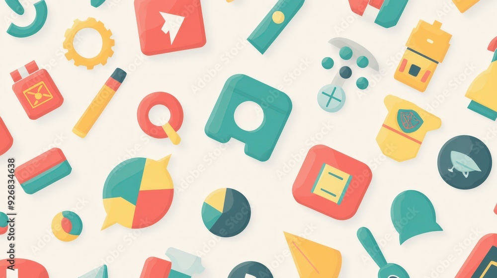 Colorful Geometric Shapes Pattern. Colorful Geometric Shapes Pattern.