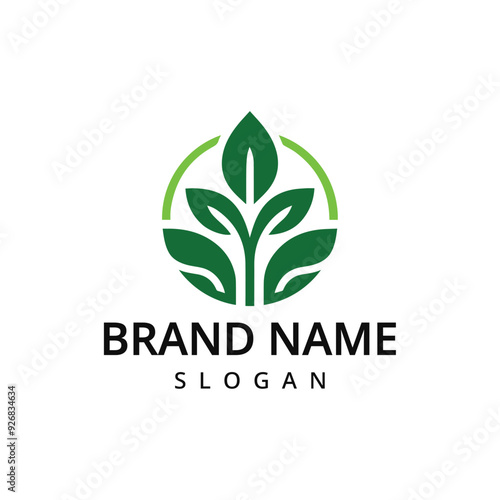 Garden logo template farm logo using plant illustration