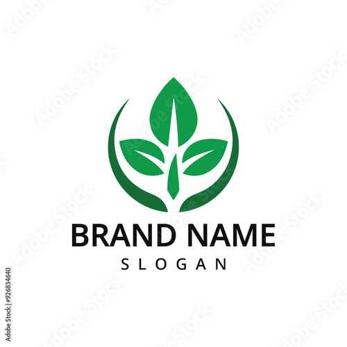 Garden logo template farm logo using  plant illustration