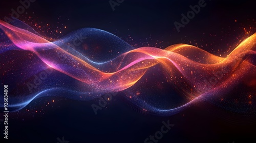 Abstract Wave with Glowing Particles