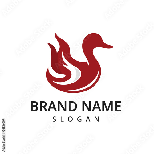 Spicy Duck logo design culinary label template idea