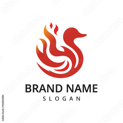Spicy Duck logo design culinary label template idea