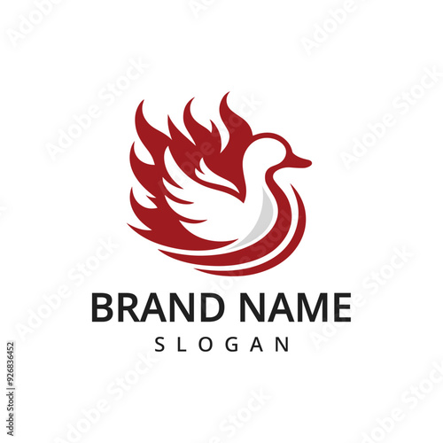 Spicy Duck logo design culinary label template idea