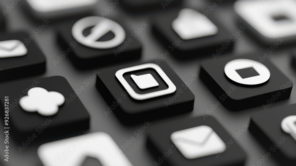 Abstract Black and White Icons Pattern. Abstract Black and White Icons Pattern.