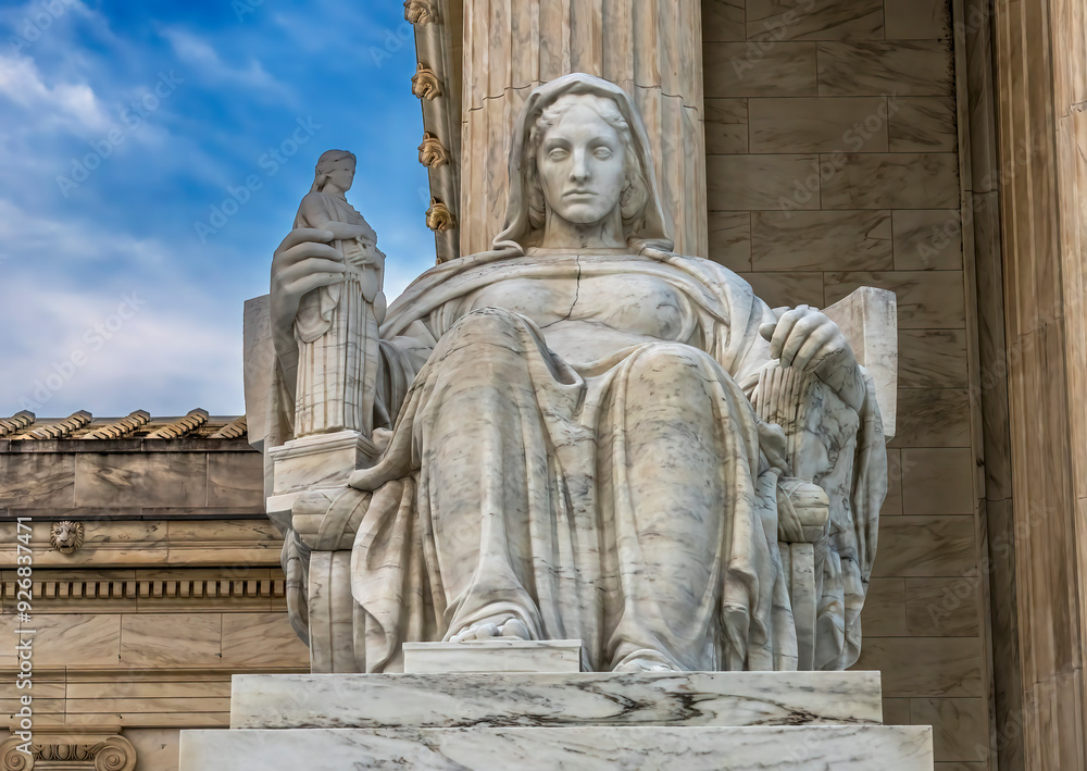 Fototapeta premium Contemplation of Justice Female Statue US Supreme Court Washington DC