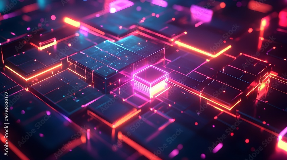 Abstract Neon Lights Futuristic Technology Background Abstract Neon Lights Futuristic Technology Background