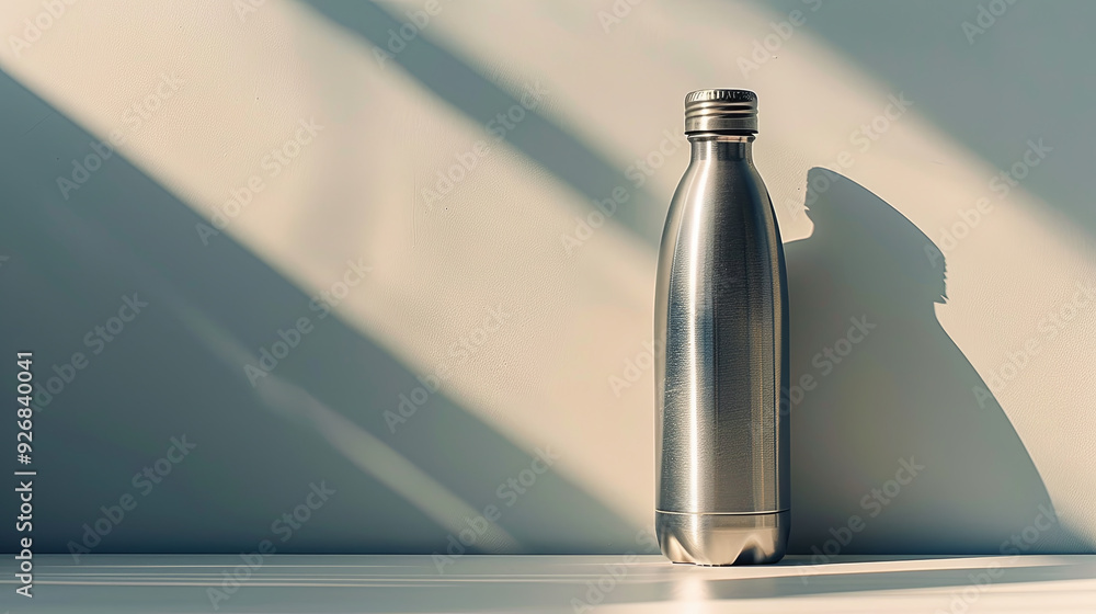 elegance and eco-consciousness of a reusable metal water bottle with this minimalist close-up elegance and eco-consciousness of a reusable metal water bottle with this minimalist close-up