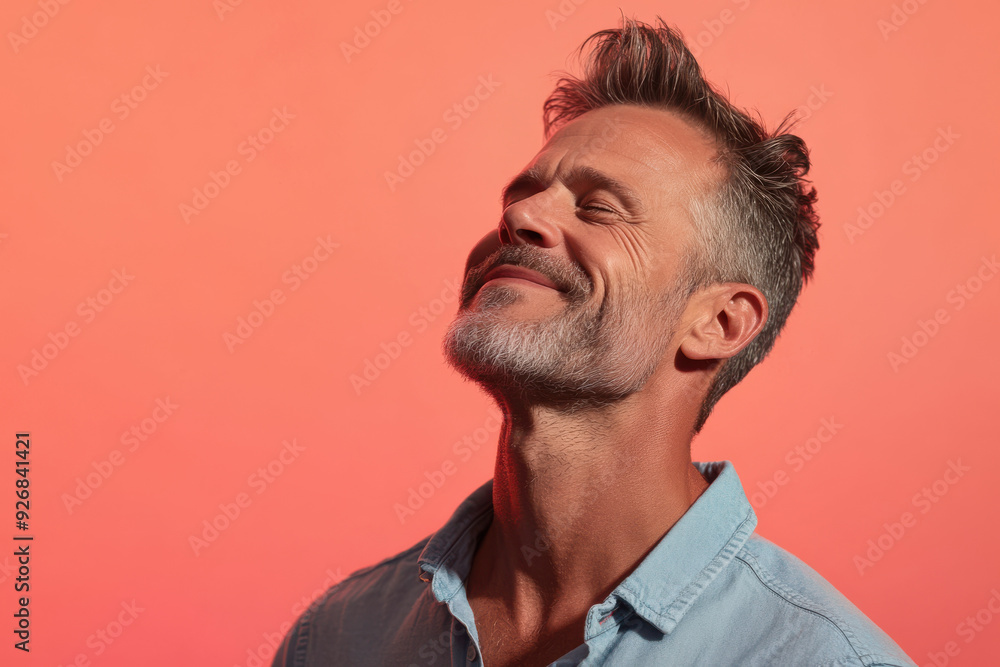 Obraz premium A close up of a man's face with her eyes closed