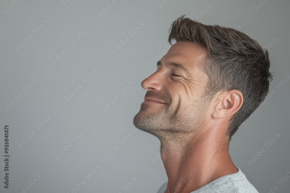 A close up of a man's face with her eyes closed A close up of a man's face with her eyes closed