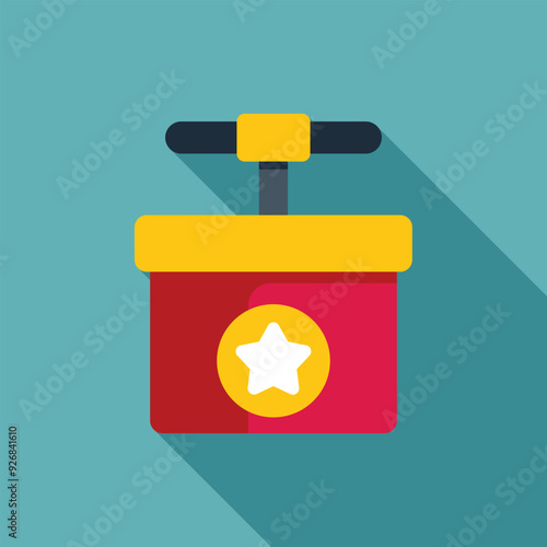 Red detonator plunger being pushed down, ready to explode