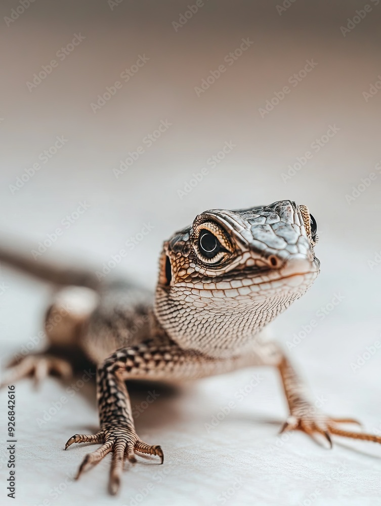 Obraz premium Lizard isolated on paper background