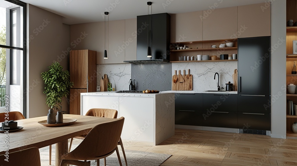 Modern Interior With Bright Wall, Living room, Bed room, kitchen, House Plants Modern Interior With Bright Wall, Living room, Bed room, kitchen, House Plants