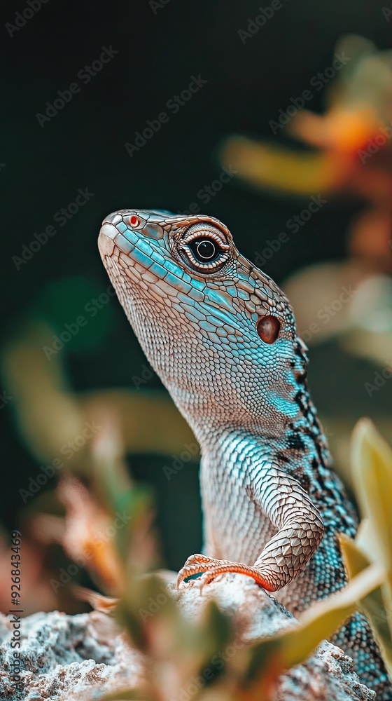 Obraz premium Lizard isolated on summer background