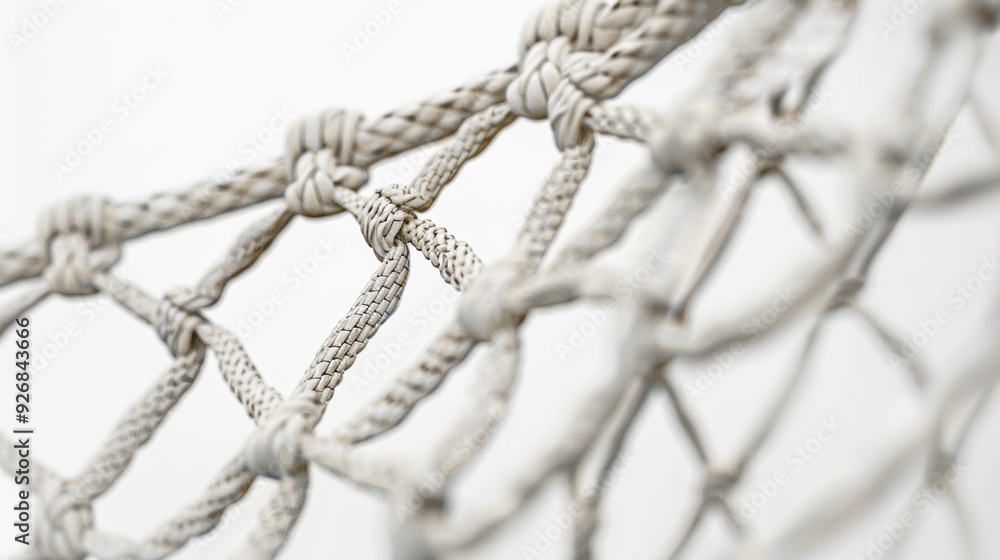Versatile white rope net with knots: perfect for nautical and sports settings, safety, or abstract backgrounds Versatile white rope net with knots: perfect for nautical and sports settings, safety, or abstract backgrounds