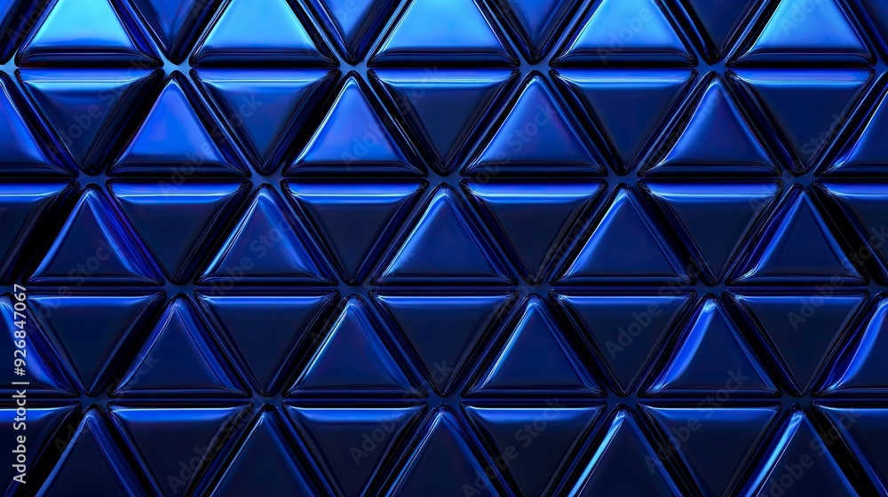 Geometric patterns, repeating triangles in cool tones, with a 3D effect, sharp shadow lighting Geometric patterns, repeating triangles in cool tones, with a 3D effect, sharp shadow lighting