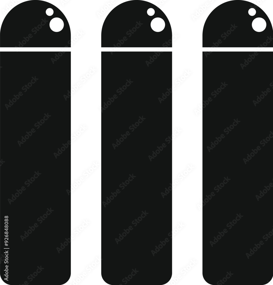 Simple vector illustration of three grain silos standing outdoor Simple vector illustration of three grain silos standing outdoor
