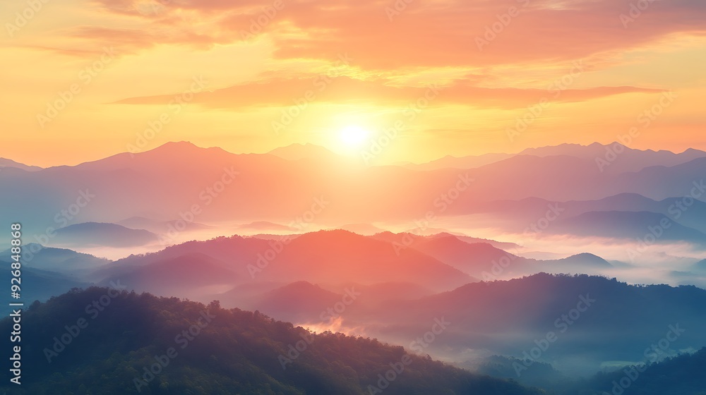 Misty Mountain Sunrise Misty Mountain Sunrise